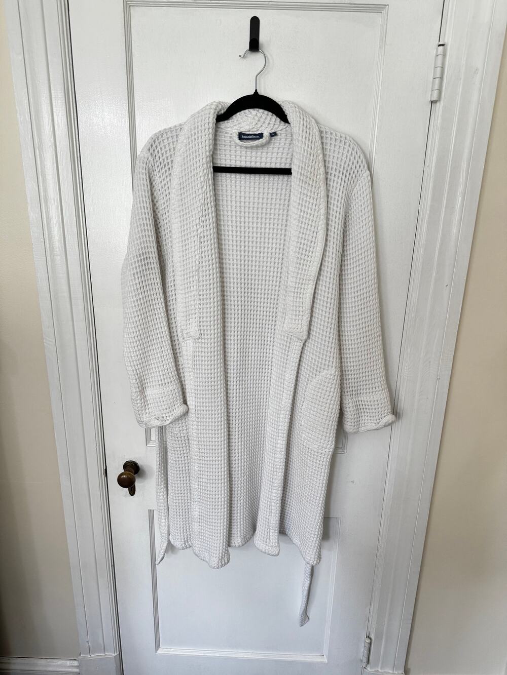 Brooklinen Dreamweave Waffle Knit Robe - White, size M
